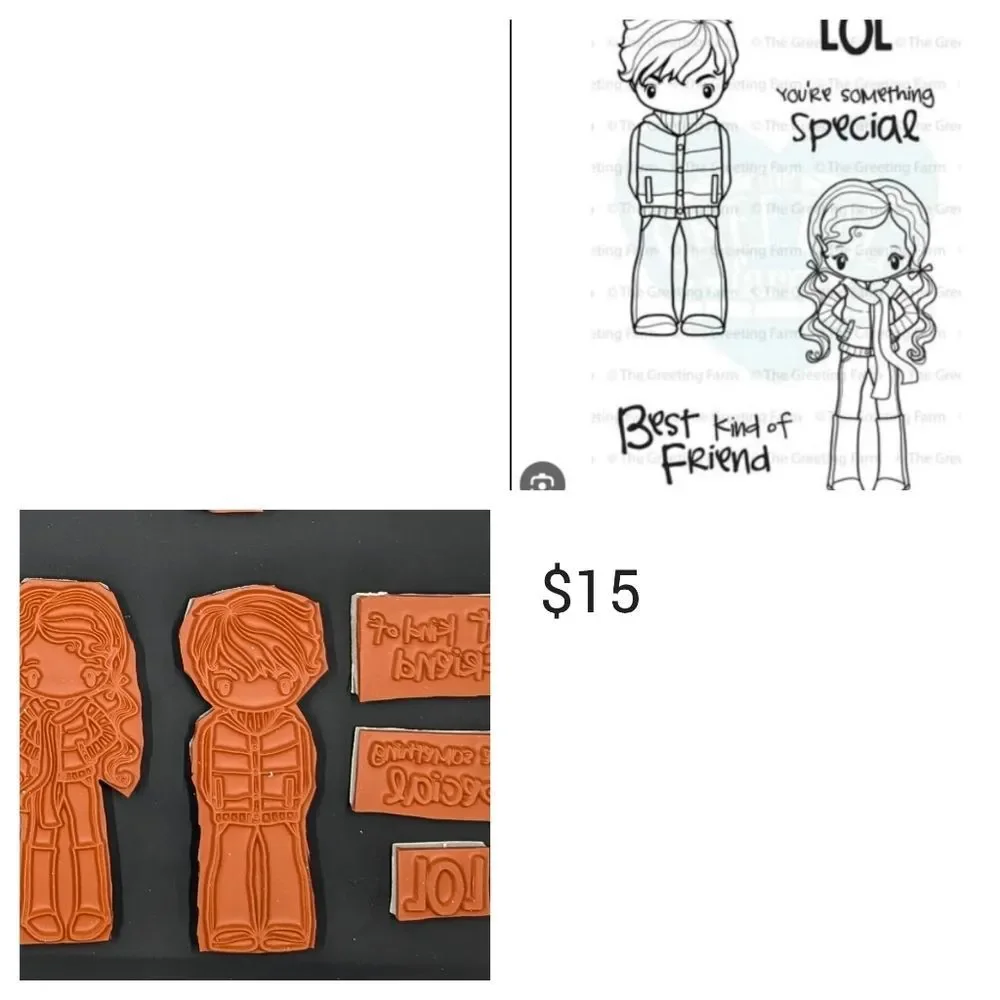 Cute Duo Coloring Stamp Set - 'Best Kind of Friend'